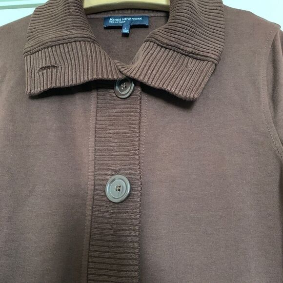 Jones New York Signature High Collar Knit Jacket - Picture 3 of 4